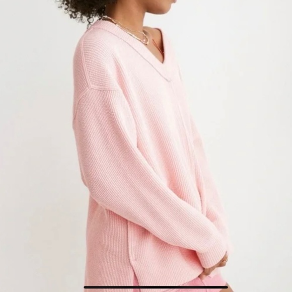 Aerie Wonder V-Neck Sweater/Sweatshirt.  Women’s XL.  Dream Pink - Picture 1 of 5